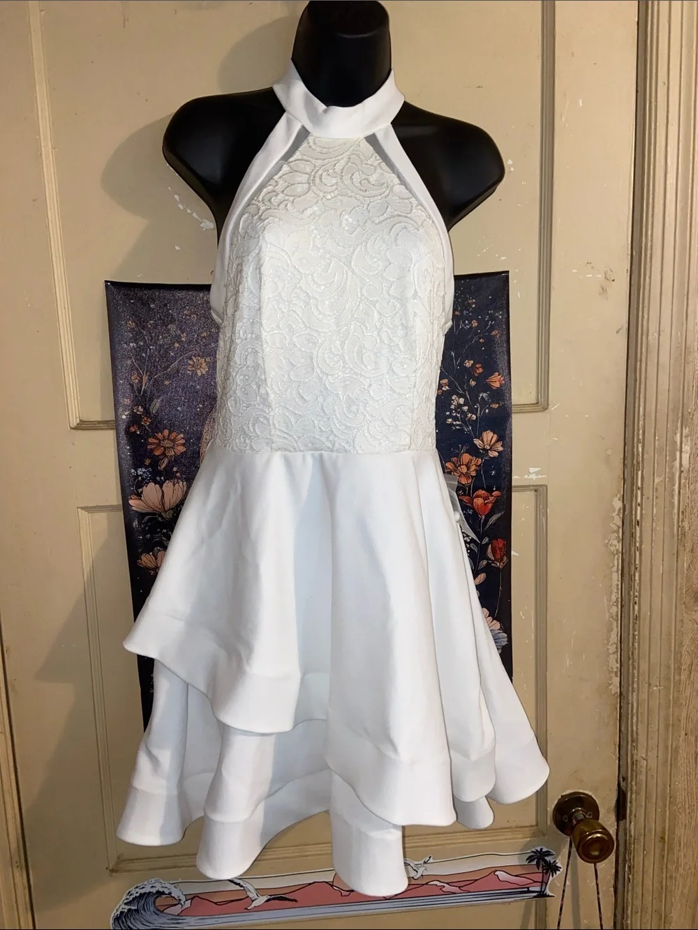 b darlin white lace dress B Darlin Junior's Lace Inset Dress White Size 34 - Bed Bath & Beyond